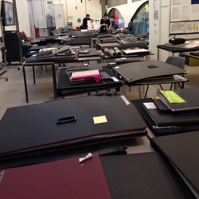 BUSY day looking at portfolios for next years intake here at CSM. #csm