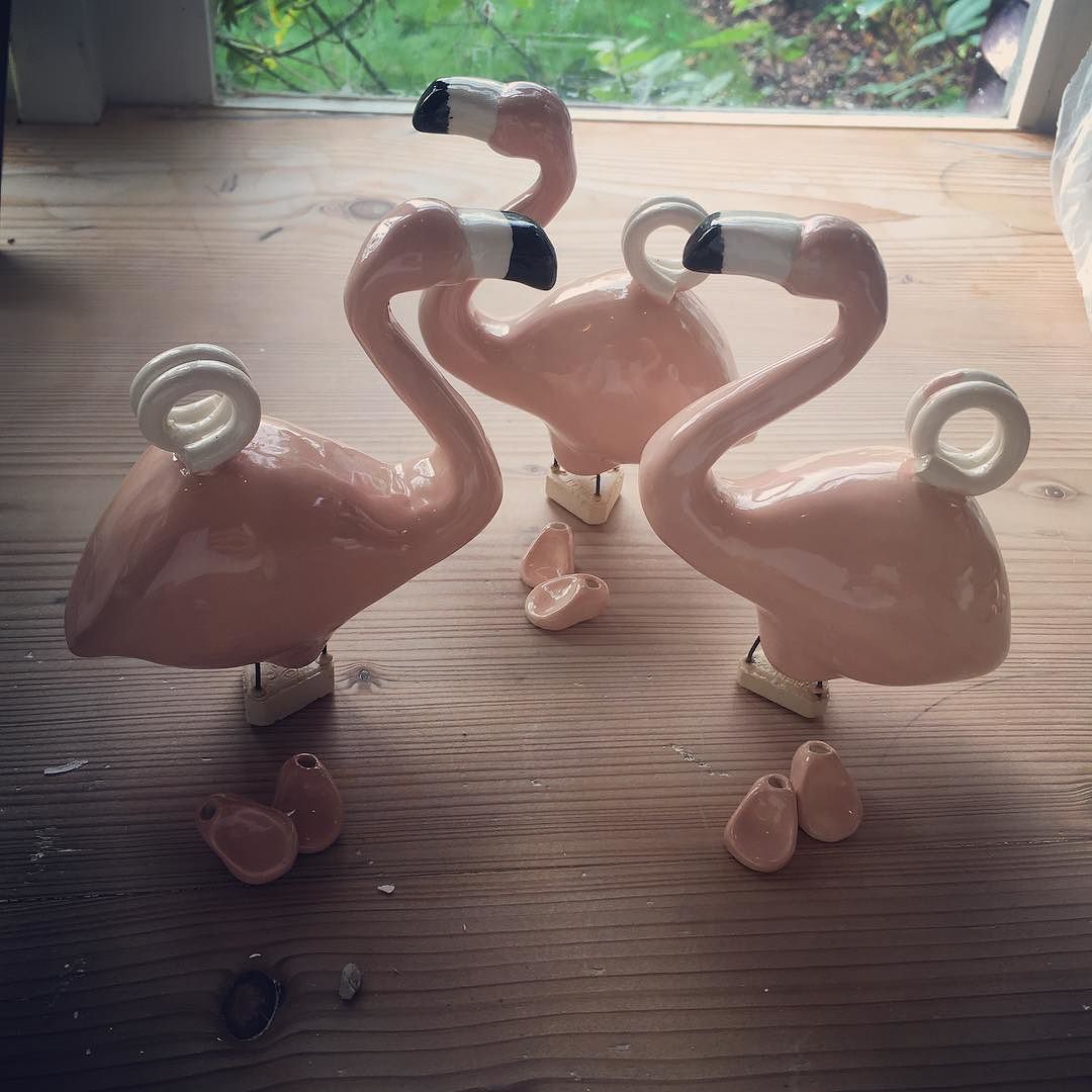 Still love making #flamingos because of you @lizzy_kellypr – new colour this time. – – – – – #giant #charmbracelet #charm #ceramics